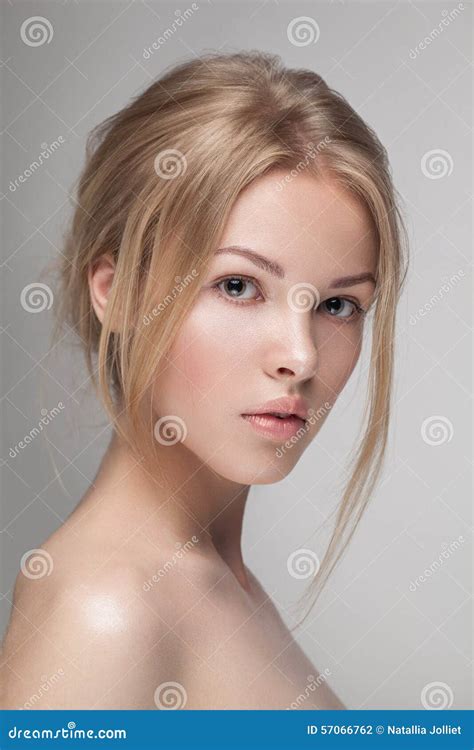 Natural Fresh Pure Beauty Portrait Closeup Of A Young Attractive Model. Stock Photo - Image ...