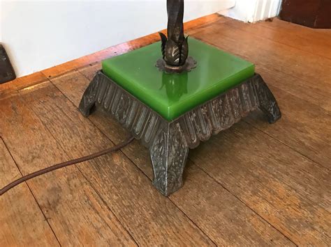 1920s Art Deco Green Jadeite and Bronze Floor Lamp at 1stDibs | jadeite ...