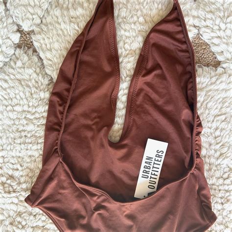 NWT! Urban Outfitters brown one piece swimsuit with... - Depop