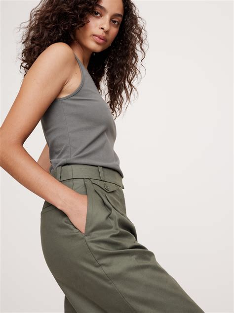 Carmel Pleated Wide-Leg Pant | Banana Republic