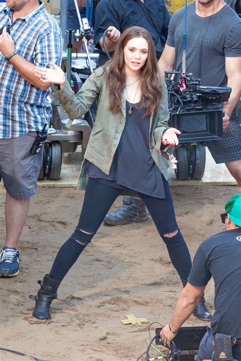ELIZABETH OLSEN on the Set of Captain America: Civil War in Atlanta 05 ...