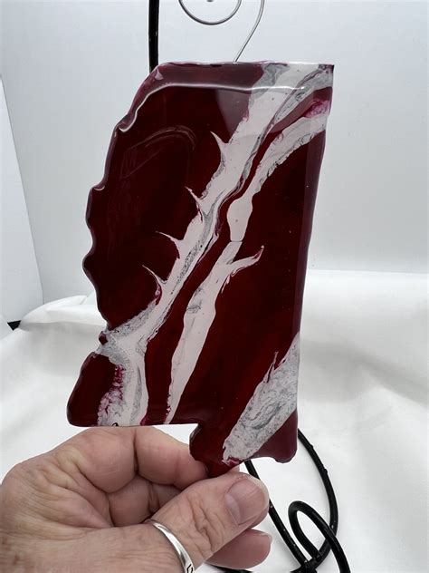 Original Artwork. Mississippi Shaped Ornament In MS State University Colors