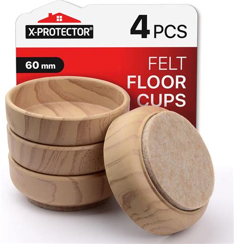 Felt Floor Cups X-Protector - Furniture Felt Castors Cup 4 PCS Ø60mm ...