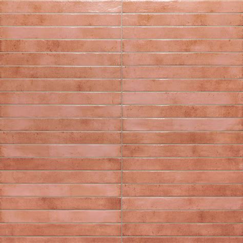 Arizona Salmon Porcelain Tile 4.8x45cm Gloss | Brick style tiles, Pink ...