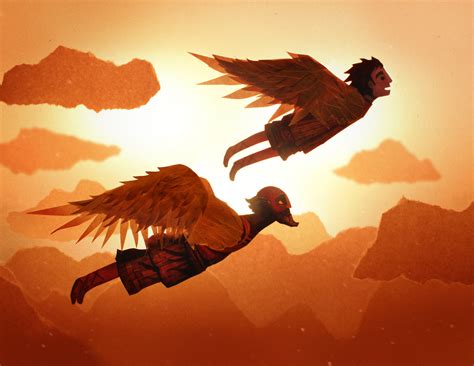 Daedalus And Icarus Flying