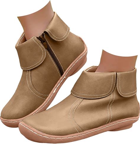 Amazon.com | Hbeylia Ankle Boots for Women Low Heel, Womens Lace Up ...