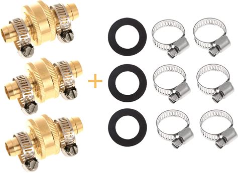 Amazon.com : Olgaa 3 Sets 1/2 Inch Brass Water Hose Mender Garden Hose ...