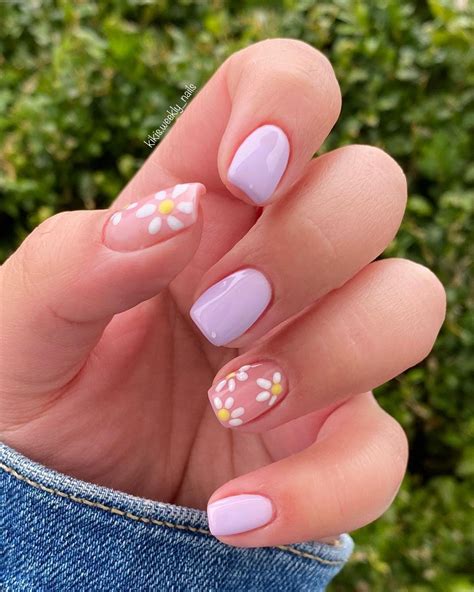 Spring Nails Ideas for Square Shaped Nails - Short Nail Design in 2021 ...