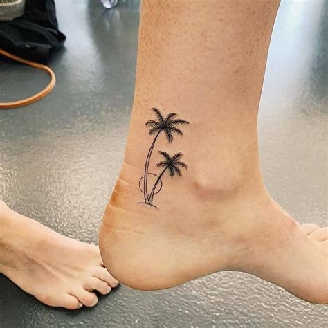 Palm Tree Tattoo Ankle