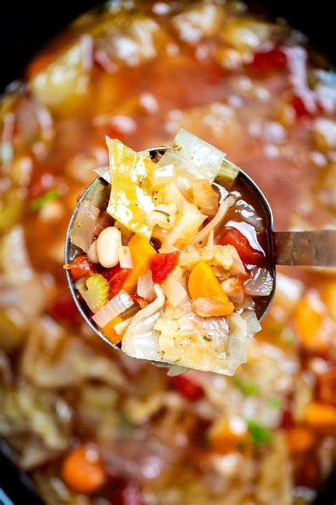 Slow Cooker Cabbage Soup • Dishing Delish