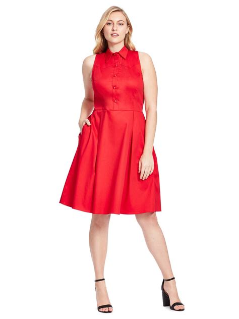 Sleeveless Red Shirt Dress | Red shirt dress, Dresses, Shirt dress