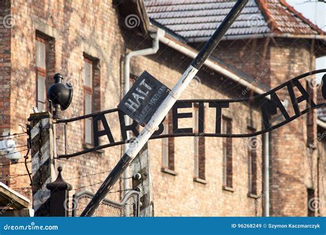 The Main Gate Auschwitz Concentration Camp with the Inscription Work ...