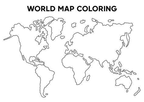 Simple World Map - 20 Free PDF Printables | Printablee