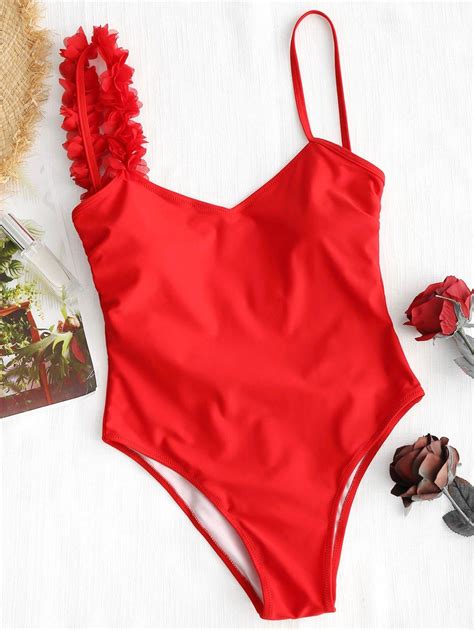 Stylish Stereo Flower One-piece Swimsuit