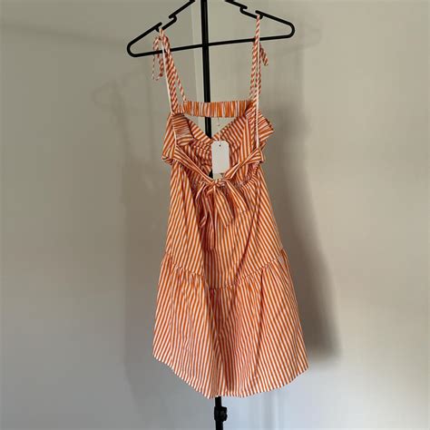 Striped orange and white summer dress. Very... - Depop
