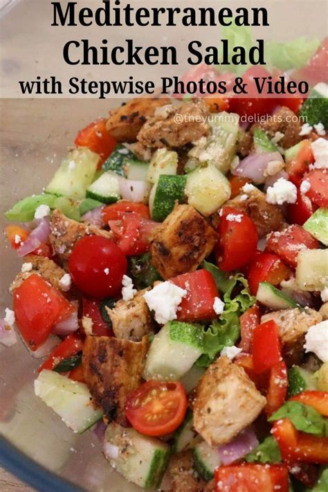 Mediterranean Chicken Salad Recipe - The Yummy Delights
