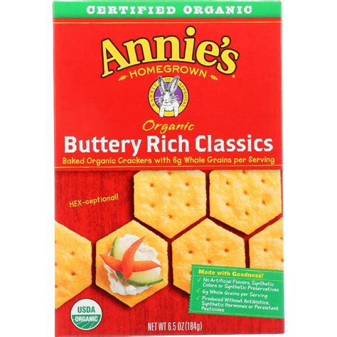 Annies Homegrown Crackers - Organic - Buttery Rich Classic - 6.5 Oz ...