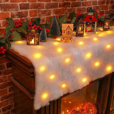 IBaodan Unbeatable prices Artificial Lighted Snow Blanket 70 86X17 7 Inch Battery Powered ...