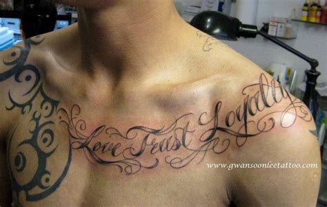 Love Trust Royalty cursive lettering tattoo | Chest tattoo men, Rose ...