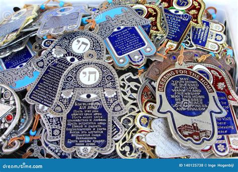 Hamsa Hands of Fatima with Religious Text, Market Israel Editorial ...
