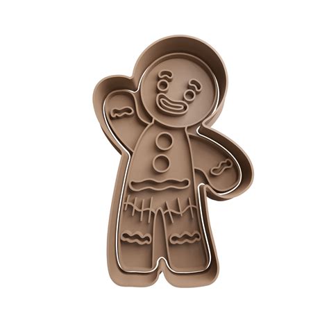 Gingerbread Man Shrek Cookie Cutter STL - STL Cookie Cutters - Over ...