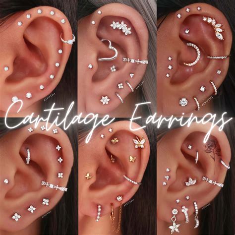 Cartilage Earrings - Ear Piercing Jewelry - Hoops - Studs - Impuria Ear ...