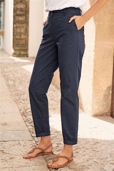 Womens Next Navy Chino Trousers - Blue | Womens chinos, Trousers women ...