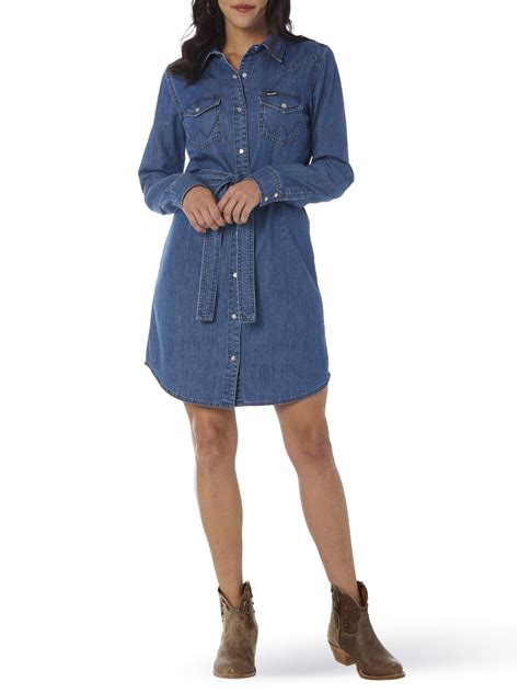 Wrangler® Western Denim Shirt Dress - Walmart.com