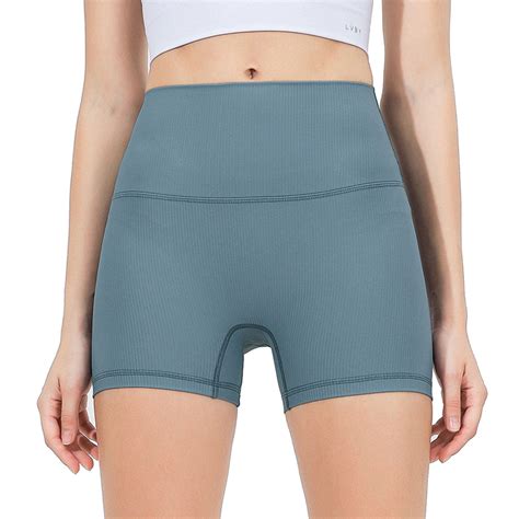 BKQCNKM High Waisted Shorts Women Gym Shorts Women Peach Butt Rib Anti ...