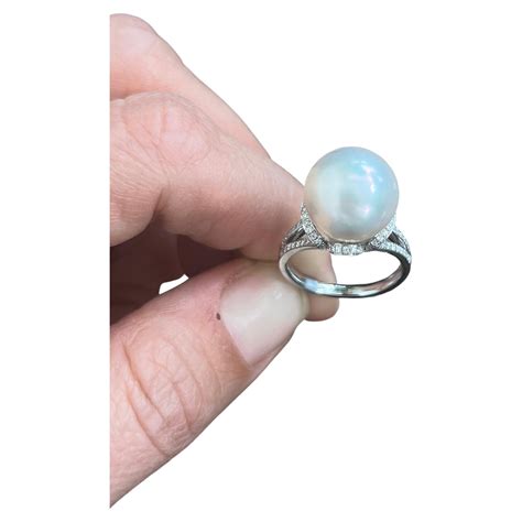 Superb South Sea and Tahitian Pearl Fancy-Color Diamond 18K White Gold ...