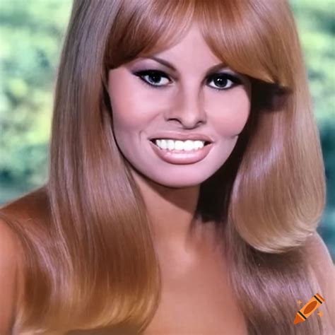 Young Raquel Welch circa 1967, with long brown hair, high resolution ...