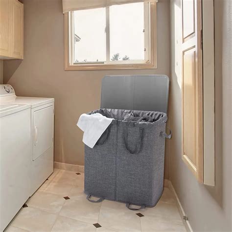 Double Laundry Hamper With Lid - Laundry Bags Manufacturer and Supplier