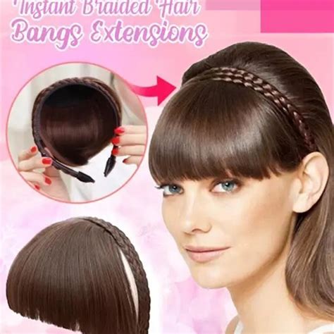 Similler Synthetic Hair Neat Fringe With Braids He... - Grandado