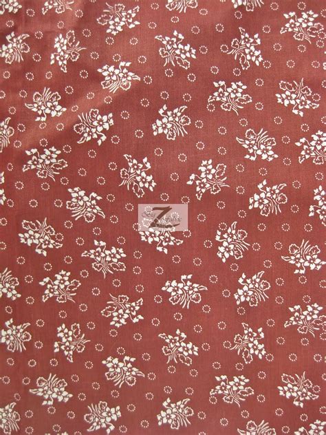 Assorted Flower Print Poly Cotton Fabric (Floral Bandana) Burgundy 50 Yard Bolt by the Yard ...