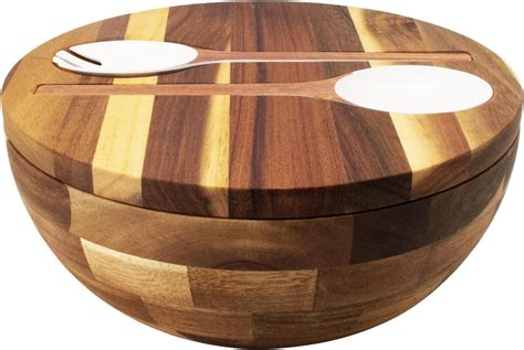 Amazon.com | PALM NAKI Premium Acacia Wood Salad Bowl and Servers Set ...