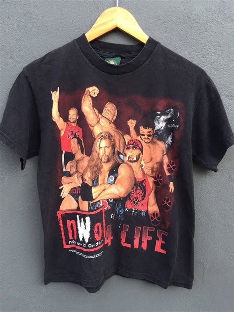 Vintage NWO New World Order 4 Life Nwo Wwf Wcw Wwe Wrestling T Shirt ...
