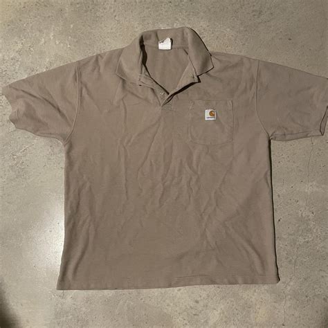 Carhartt Light Tan Polo Shirt Size: L/XL? If... - Depop