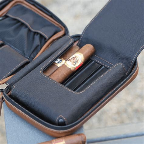 Brown Flint Travel Leather Cigar – Case Elegance - give the gift of ...