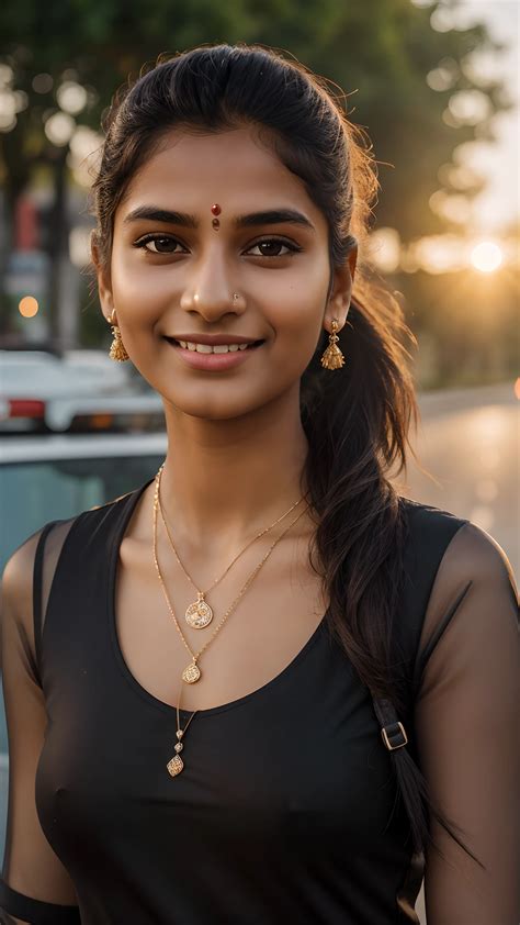 portrait of a 18 years old south indian girl riding a bike in a high ...