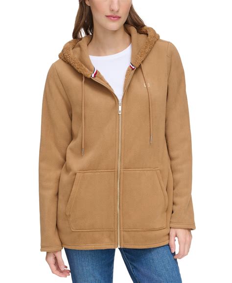 Tommy Hilfiger Women's Sherpa Fleece Zip-up Hooded Sweatshirt In ...
