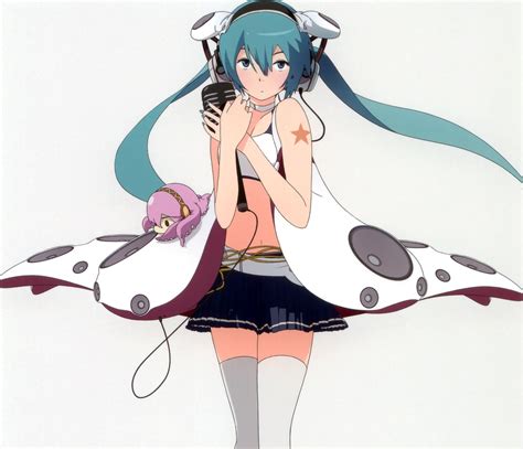 uki atsuya vocaloid hatsune miku takoluka headphones thighhighs ...
