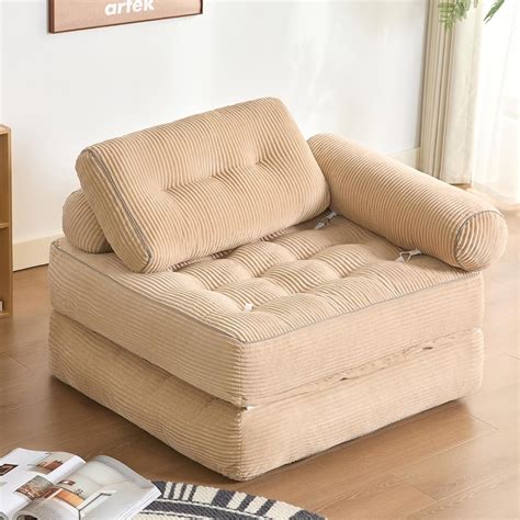 Plus Futon Sofa Bed for Small Spaces, Floor Couch with Armrest, Folding ...