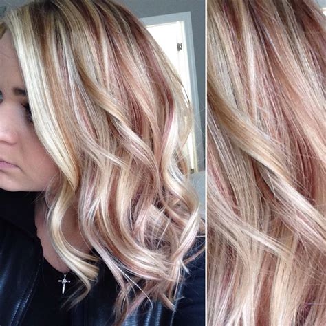 Rose Gold With Platinum Blonde Pin on Hair Styling