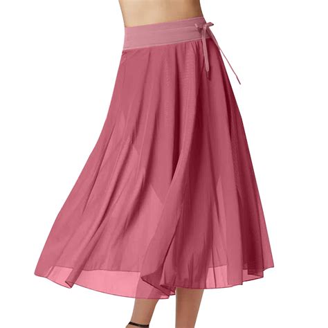 Cavosen Womens Fall Skirts Elastic Waist Midi Skirts A Line Solid Short ...