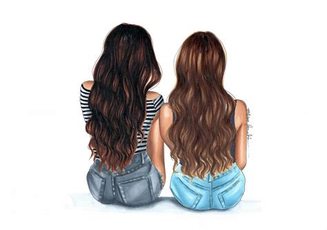 @elzafoucheartist | Mejores amigas por siempre, Dibujos amigas, Dibujos para amigas