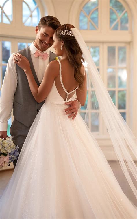 Modern Romantic Ballgown with Floating Strap Detail | Stella York Wedding Dresses