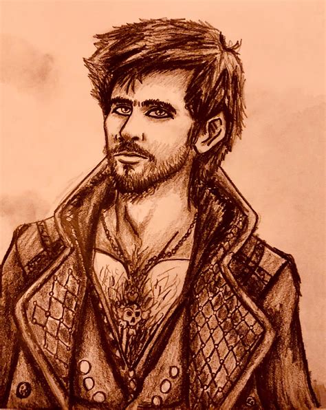 Uma Huseinovic - Pencil Drawing of Killian Jones aka Captrain Hook