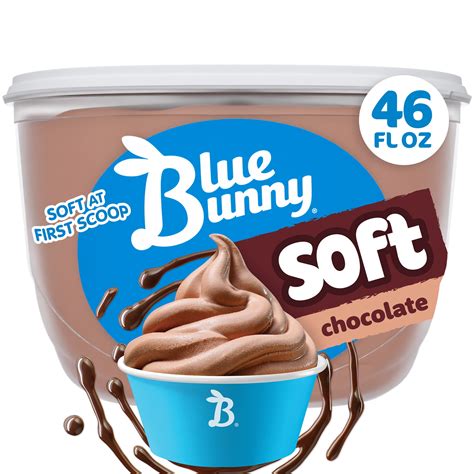 Blue Bunny Soft Chocolate Frozen Dairy Dessert 46 fl oz Soft Serve Ice ...