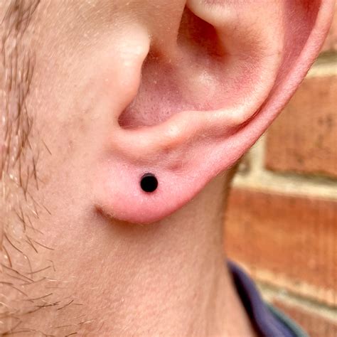 Mens Earrings Black Stud Stainless Steel Silver 3mm Mens - Etsy UK