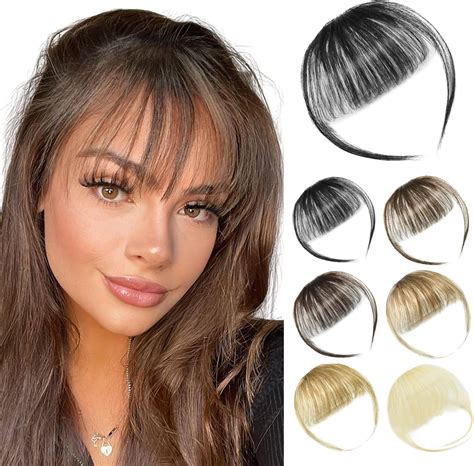 Amazon.com : EMERLILY Bangs Hair Clip in Hair Extensions Human Hair ...
